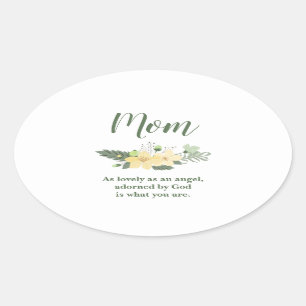 Adesivo Oval Mãe adorável com uma citação adorável