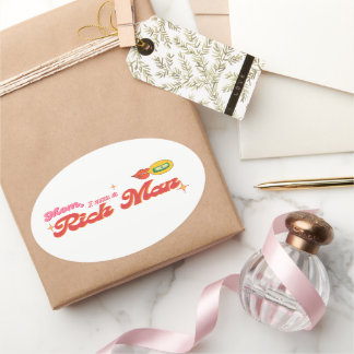 Adesivo Oval Mãe, sou um Rich Man Oval Sticker