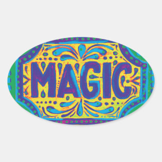Adesivo Oval Magia Azul