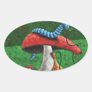 Adesivo Oval Magic Mushroom