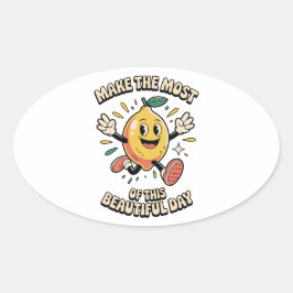 Adesivo Oval Make the Most – Lemon Vinyl Sticker