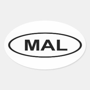 Adesivo Oval Malásia "MAL"