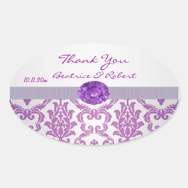 Adesivo Oval Maldito roxo, gemstone, obrigado Sticker (Frente)