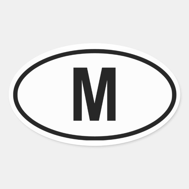 Adesivo Oval Malta "M" (Frente)