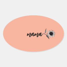 Adesivo Oval Mama flower gift