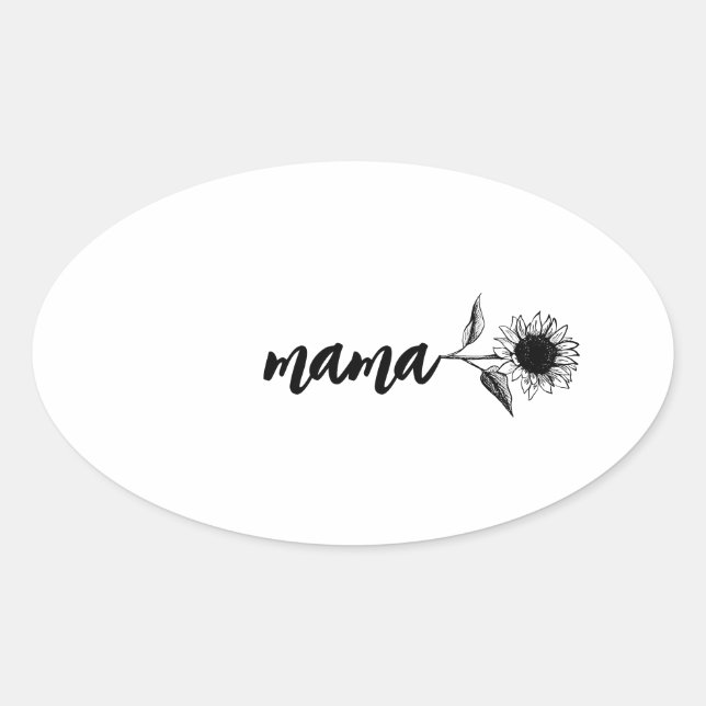 Adesivo Oval Mama flower gift (Frente)
