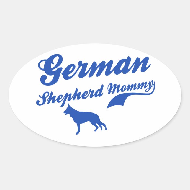 Adesivo Oval Mamãe german shepherd (Frente)