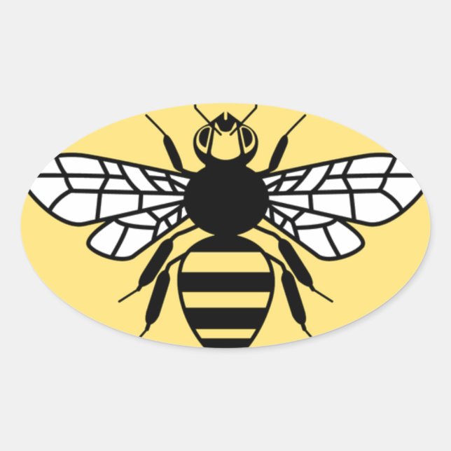 Adesivo Oval Manchester Bee (Frente)