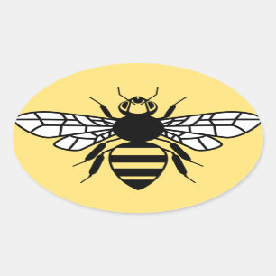 Adesivo Oval Manchester Bee