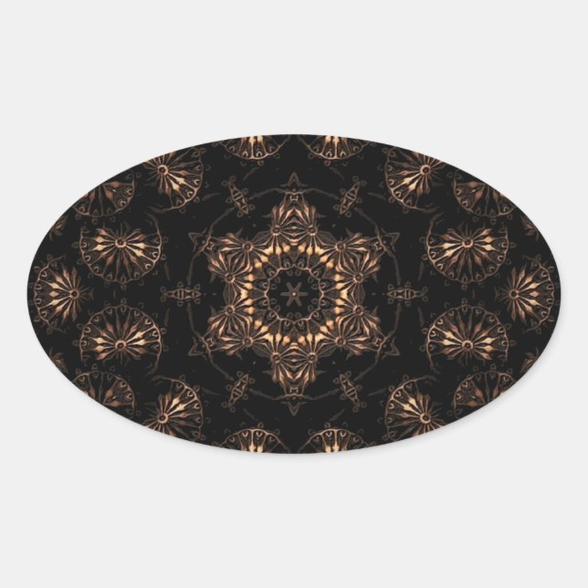Adesivo Oval Mandala da Idade do Bronze (Frente)