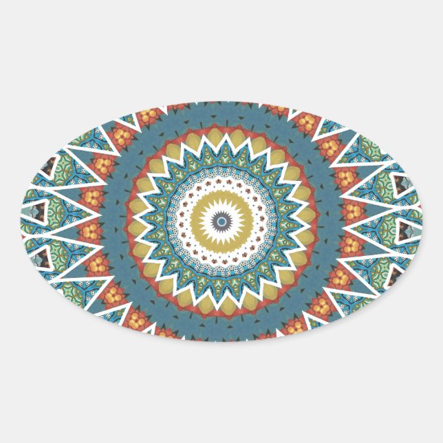Adesivo Oval Mandala Decorativa (Frente)