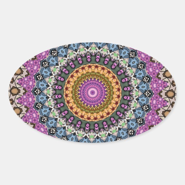 Adesivo Oval  Mandala Decorativa  (Frente)