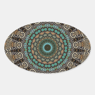 Adesivo Oval  Mandala Decorativa 
