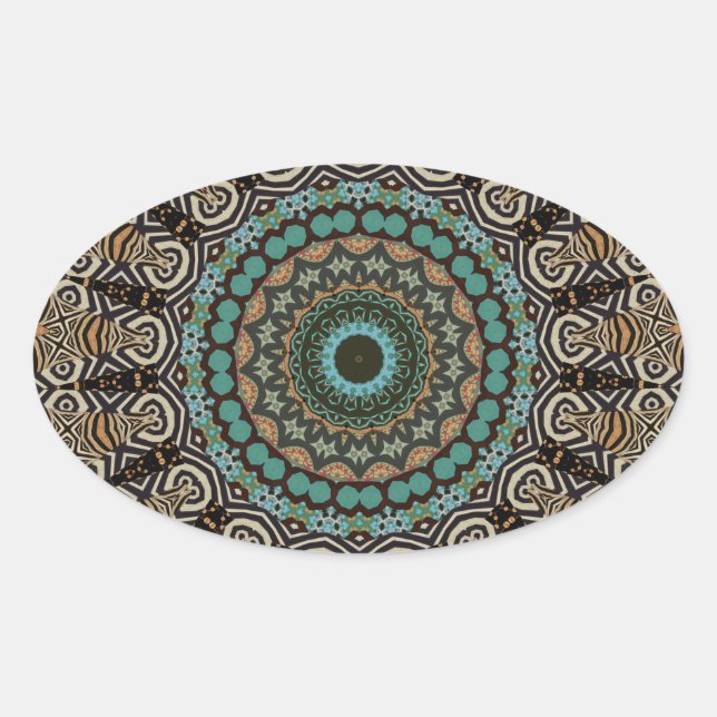 Adesivo Oval  Mandala Decorativa  (Frente)