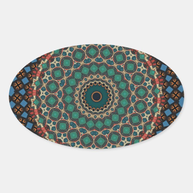 Adesivo Oval  Mandala Decorativa  (Frente)