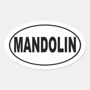 Adesivo Oval Mandolin Music Lover
