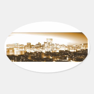 Adesivo Oval Manhattan New York Oval Sticker