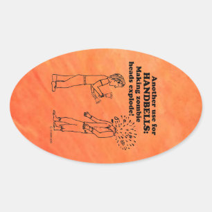 Adesivo Oval Manipuladores Vinheta Oval Explosiva Zombie