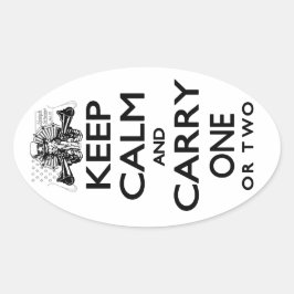 Adesivo Oval Mantenha calma e Carregar um