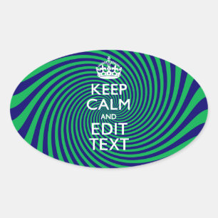 Adesivo Oval Mantenha o texto calmo num gráfico de espiral vib