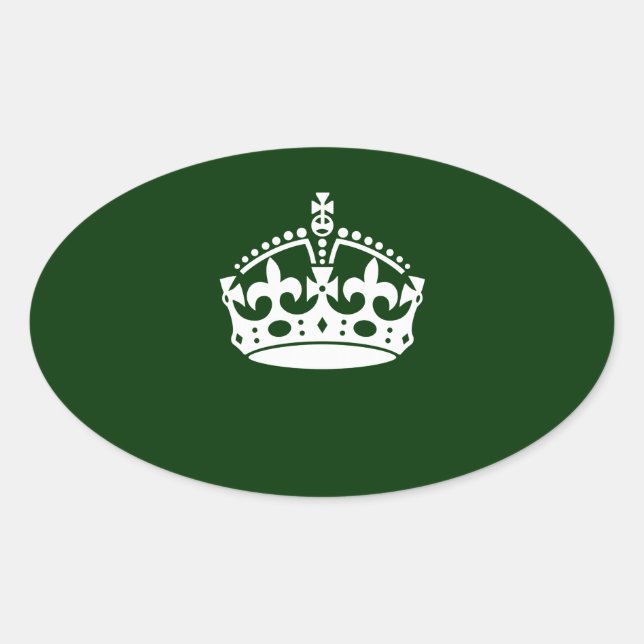 Adesivo Oval Manter CALM CROWN na Floresta Verde Personalizar i (Frente)