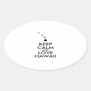 Adesivo Oval MANTER CALMO e AMOR personalizáveis no HAWAII