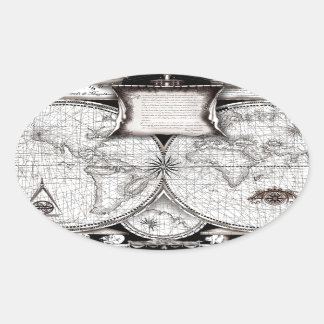 Adesivo Oval Mapa de Magellan