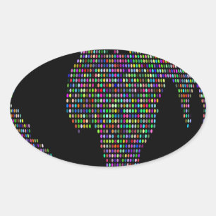 Adesivo Oval mapa mundial do planeta Terra