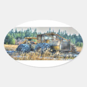 Adesivo Oval Máquinas De fazenda, Trator, Anel Traseiro, Veícul