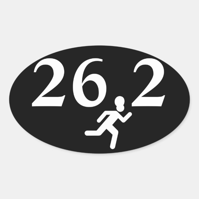 Adesivo Oval Maratona em execução 26.2 (Frente)