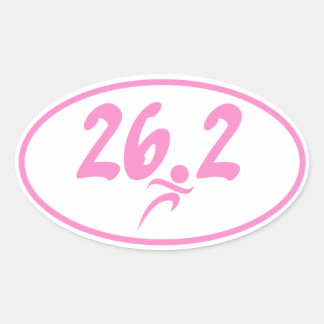 Adesivo Oval Maratona rosa 26,2