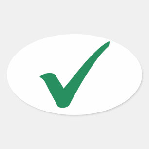 Adesivo Oval Marca de verificação verde