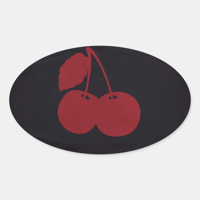 Adesivo Oval Marca Red Cherry (Frente)