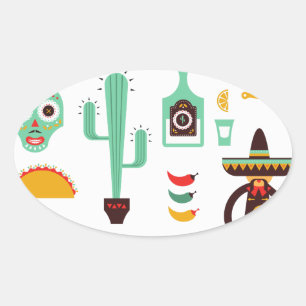 Adesivo Oval mariachi mexicano