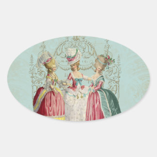 Adesivo Oval Marie Antoinette French Paris Ladies