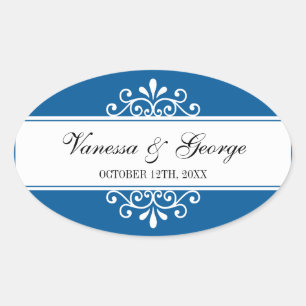 Adesivo Oval marinho de espiral de regal fora da cidade, por fa