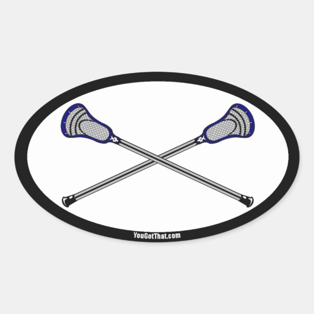 Adesivo Oval Marinho Lacrosse Sticks (Frente)