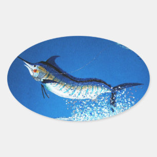 Adesivo Oval Marlin dancing