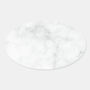 Adesivo Oval Mármore Branco Moderno