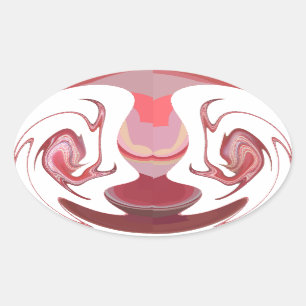 Adesivo Oval Maroon Majestade: Radiância Russa Texturizada Afri