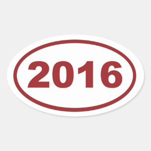 Adesivo Oval marrom 2016 vermelho