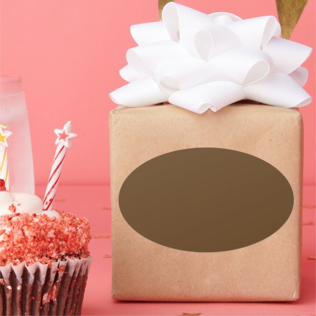 Adesivo Oval Marrom Escuro (Festa)