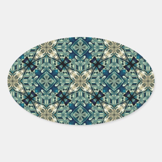 Adesivo Oval Marroquino inspirou design (Frente)