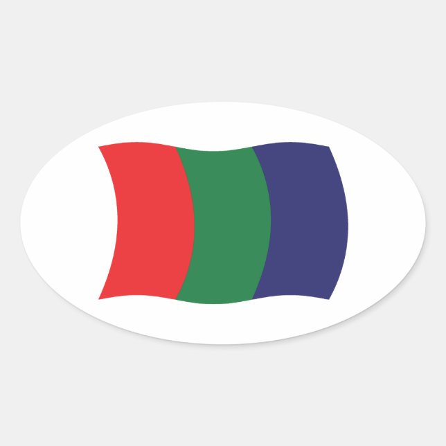 Adesivo Oval Mars Flag Sticker (Frente)