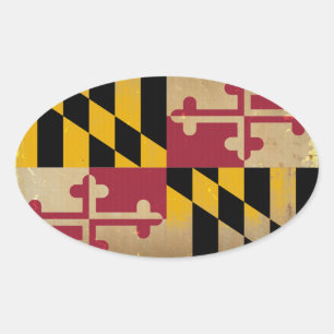 Adesivo Oval Maryland Flag VINTAGE.png