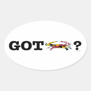 Adesivo Oval Maryland obtido Crabs o decalque (ajuste de 4)