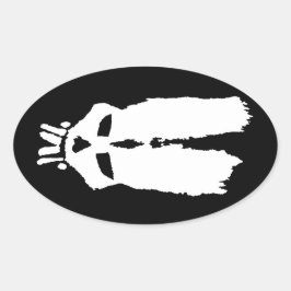 Adesivo Oval Máscara de "Coelhinho do Crânio"