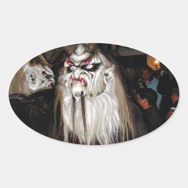 Adesivo Oval Máscara do Diabo Japonês (Frente)