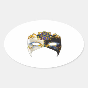Adesivo Oval Masque veneziano: Jewel Sapphire