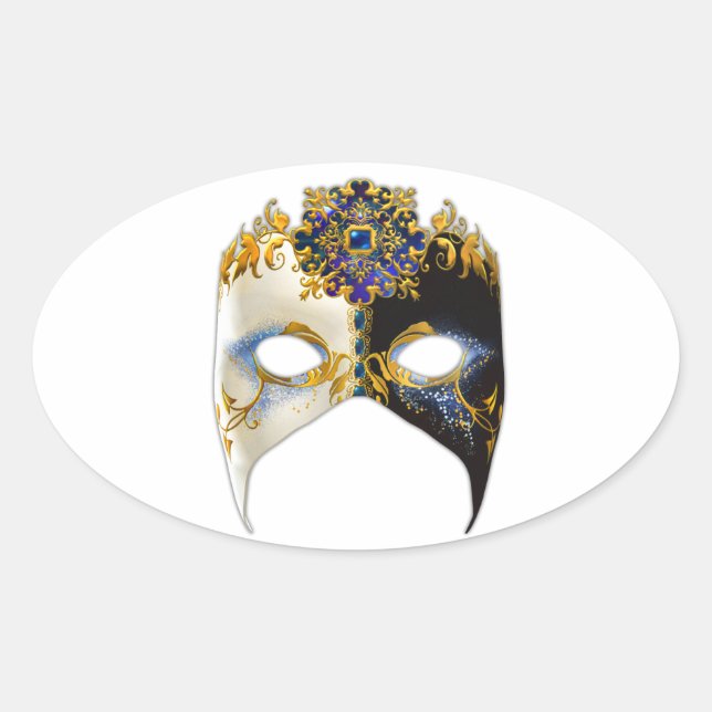 Adesivo Oval Masque veneziano: Joia da Feira (Frente)